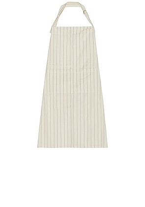 HAWKINS NEW YORK Essential Striped Apron in Flax & Ivory - Ivory. Size all.