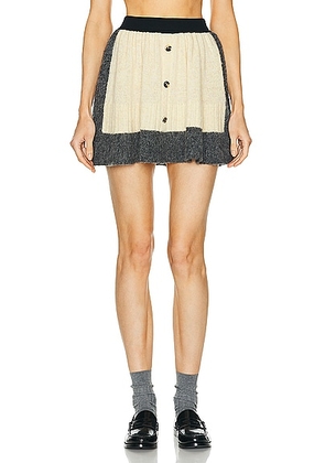Loewe Mini Skirt in Yellow & Grey - Yellow. Size L (also in M, S).