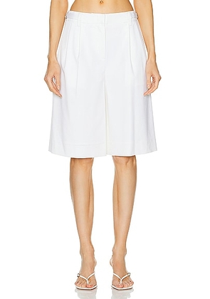 SIMKHAI Pleated Long Short in Ivory - White. Size 0 (also in 2, 4, 6, 8).