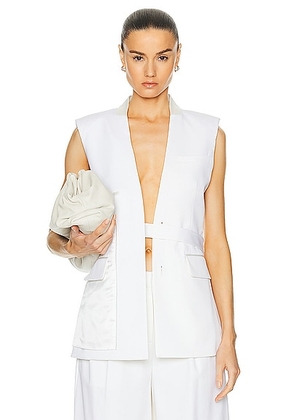 SIMKHAI Kirby Reverse Tailored Vest in Ivory - Ivory. Size 0 (also in 2, 4, 6, 8).