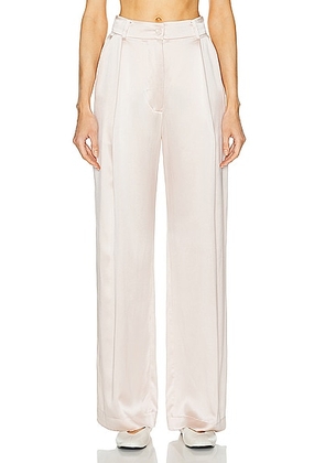 SABLYN Emerson Pleated Silk Pant in Lunar - Cream. Size L (also in M, S).