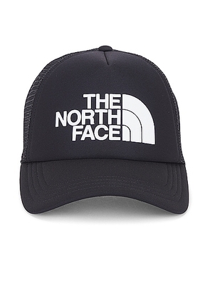 The North Face Tnf Logo Trucker Hat in Tnf Black & Tnf White - Black. Size all.