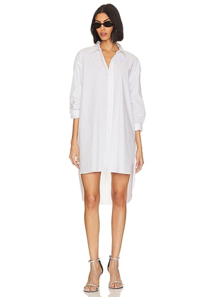 CAROLINE CONSTAS Andie Shirt Dress in White. Size S.
