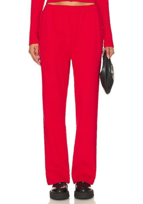 Atoir The Straight Leg Track Pant in Red. Size L, M, XS.