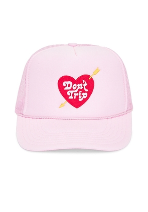 Free & Easy Heart & Arrow Trucker Hat in Pink.