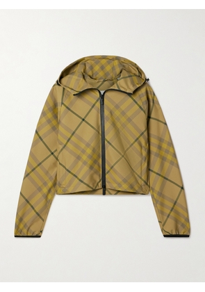 Burberry - Cropped Hooded Checked Twill Jacket - Yellow - xx small,x small,small,medium,large,x large