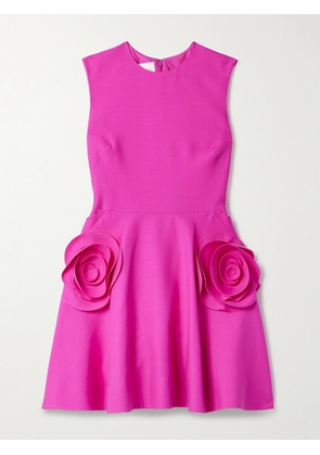 Valentino Garavani - Appliquéd Wool And Silk-blend Mini Dress - Pink - IT36,IT38,IT40,IT42,IT44,IT46