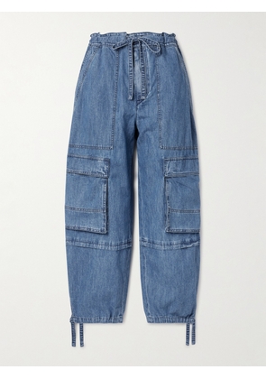 Marant Étoile - Ivy Paneled High-rise Tapered Cargo Jeans - Blue - FR34,FR36,FR38,FR40,FR42,FR44