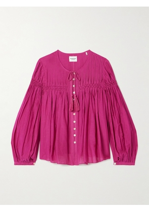Marant Étoile - Abadi Pintucked Smocked Cotton-blend Voile Blouse - Pink - FR34,FR36,FR38,FR40,FR42,FR44