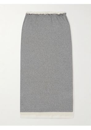 Jil Sander - Set Of Three Ruffled Cotton-jersey Midi Skirts - Gray - x small,small,medium,large,x large