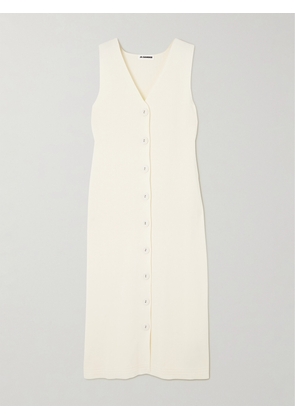 Jil Sander - Ribbed-knit Cotton-blend Midi Dress - White - FR34,FR36,FR38,FR40,FR42,FR44