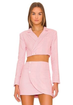 MAJORELLE Nell Cropped Blazer in Pink. Size M, XL.