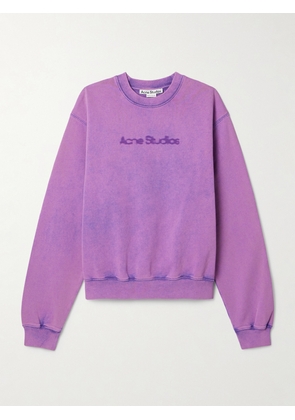 Acne Studios - Printed Cotton-jersey Sweatshirt - Purple - xx small,x small,small,medium,large