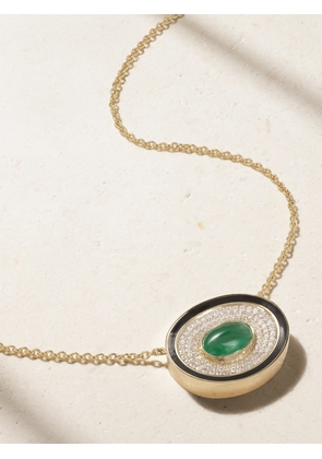 Jenna Blake - 18-karat Gold, Emerald And Diamond Necklace - One size
