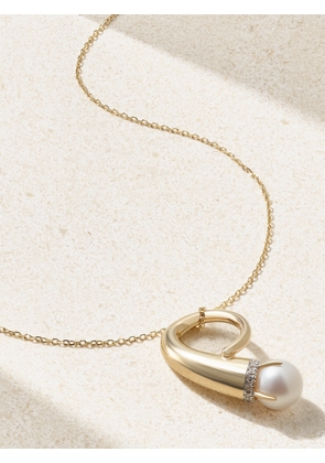 Mateo - Cornucopia 14-karat Gold, Pearl And Diamond Necklace - One size