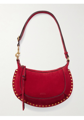 Isabel Marant - Oskan Moon Studded Suede Shoulder Bag - Red - One size