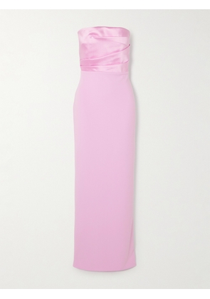 Solace London - Afra Strapless Crepe And Satin-twill Gown - Pink - UK 4,UK 6,UK 8,UK 10,UK 12,UK 14,UK 16