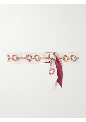 Gucci - Floral-print Silk-jacquard Scarf - Burgundy - One size