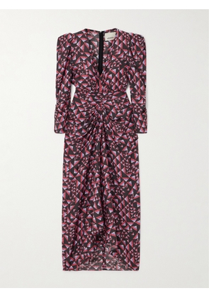 Isabel Marant - Albini Gathered Printed Voile Midi Dress - Multi - FR34,FR36,FR38,FR40,FR42,FR44,FR46