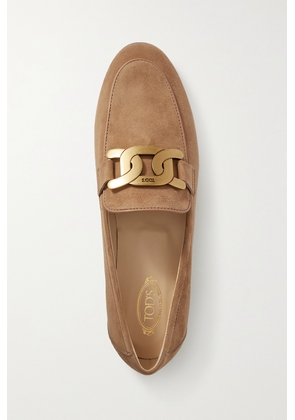 Tod's - Kate Embellished Suede Loafers - Cream - IT35,IT35.5,IT36,IT36.5,IT37,IT37.5,IT38,IT38.5,IT39,IT39.5,IT40,IT40.5,IT41,IT41.5,IT42