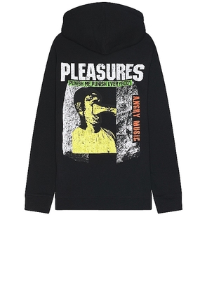 Pleasures Punish Hoodie in Black. Size M, S, XL/1X.