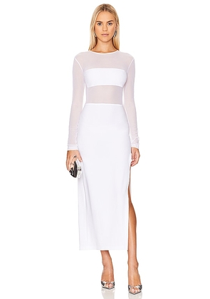 Norma Kamali Dash Dash Side Slit Gown in White. Size M, S, XL, XS.