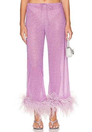 Oseree Lumiere Plumage Pants in Lavender. Size M, S, XL.