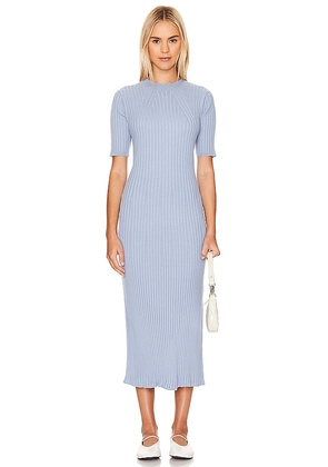 Varley Maeve Knit Midi Dress in Baby Blue. Size M, S, XS.