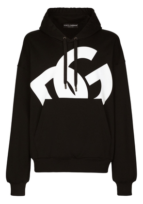 Dolce & Gabbana logo-print drawstring hoodie - Black