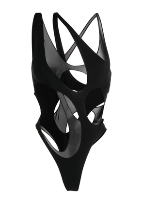 Mugler cut-out detail thong swimsuit - Black