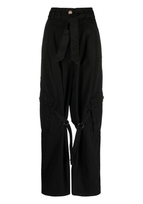 PINKO wide-leg strap-detail trousers - Black