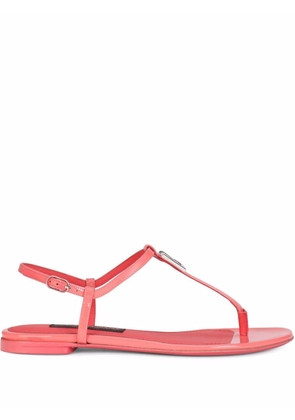 Dolce & Gabbana DG flat leather sandals - Pink