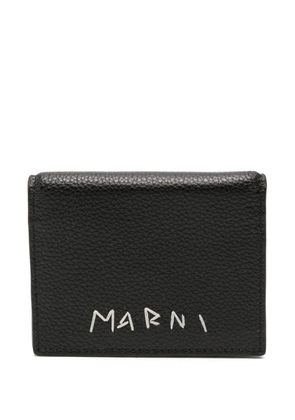 Marni logo-embroidered bi-fold wallet - Black