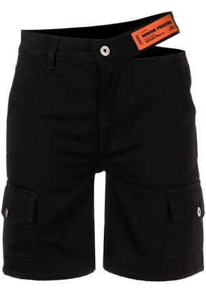Heron Preston cut-out denim shorts - Black