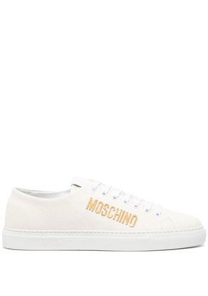 Moschino logo-lettering lace-up sneakers - White