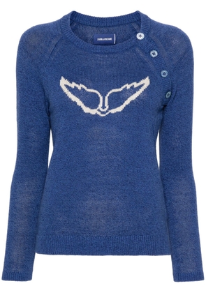 Zadig&Voltaire Regliss logo-intarsia jumper - Blue