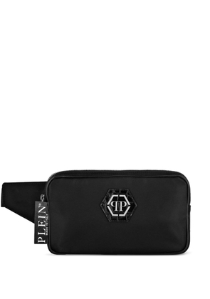 Philipp Plein logo-plaque zipped belt bag - Black