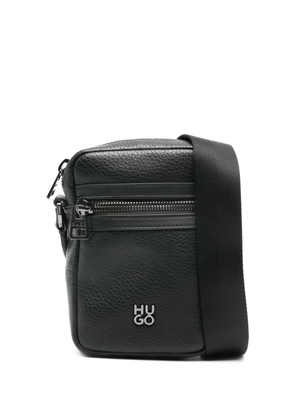 HUGO logo-plaque messenger bag - Black