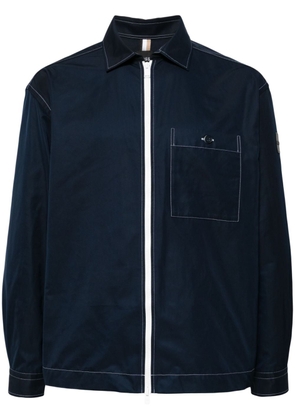 BOSS contrast-stitch shirt jacket - Blue