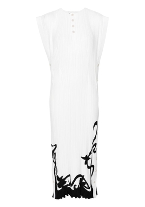 Lanvin plissé-effect midi dress - White