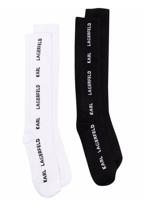 Karl Lagerfeld logo-print long socks pack - Black
