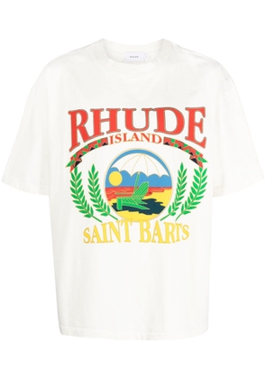 RHUDE logo-print cotton T-shirt - White