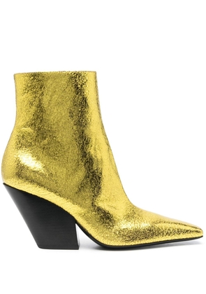Casadei Anastasia 80mm leather boots - Yellow