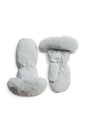 Yves Salomon Enfant Fur-Trim Padded Gloves