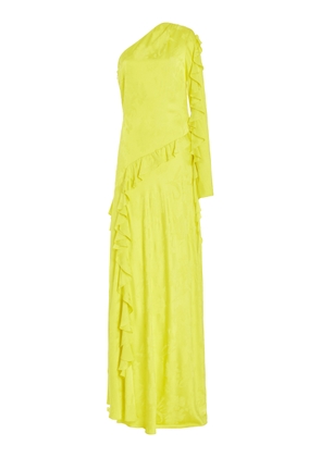 Alejandra Alonso Rojas - One-Shoulder Ruffled Silk Gown - Yellow - US 8 - Moda Operandi