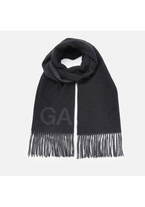 Ganni Women's Fringed Wool Scarf - Black 
