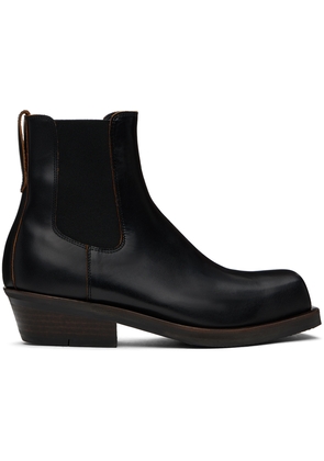 AFTER PRAY Black Leather Chelsea Boots