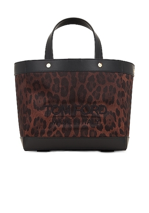 TOM FORD T Screw Mini East West Shopping Bag in Brown  Black  & Black - Brown. Size all.