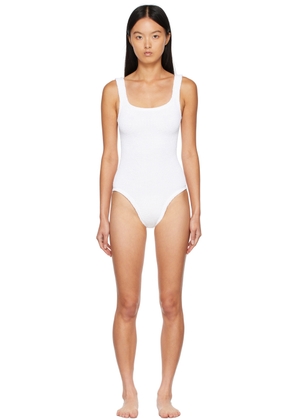 Hunza G White Square Neck One-Piece Swimsuit