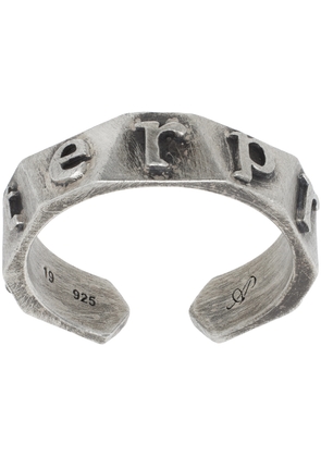 AFTER PRAY Silver Signature Logo Carving Ring